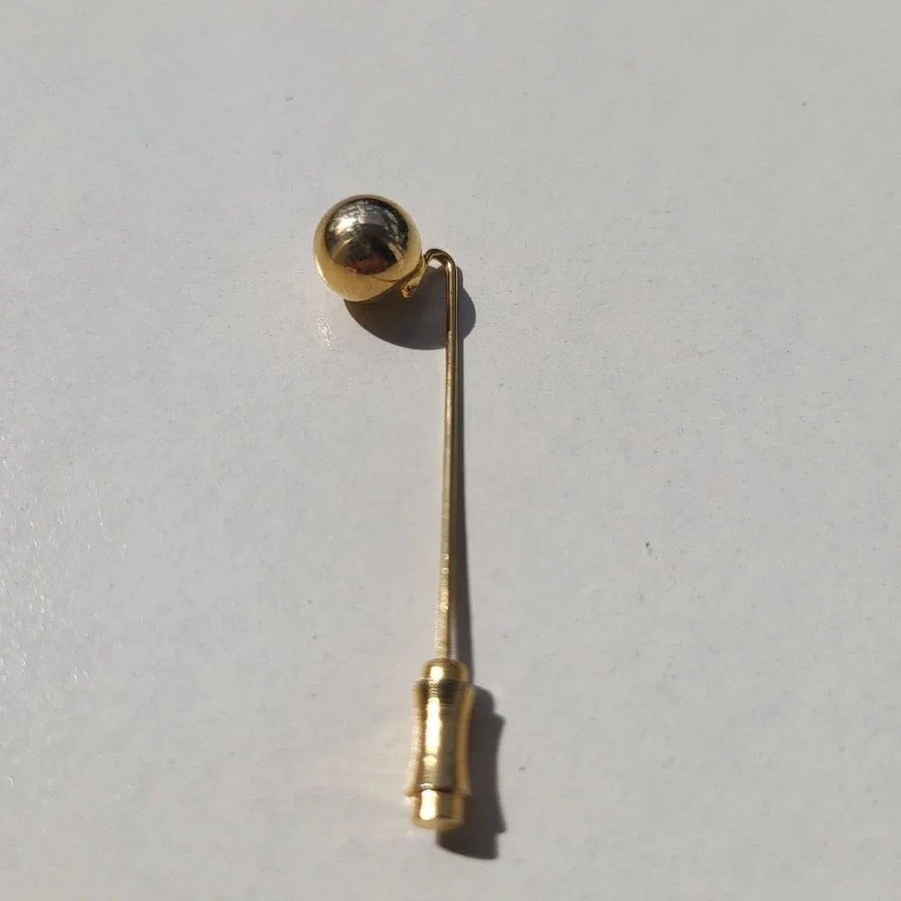 Vintage Stick Pin Gold Minimalist Round Ball Lapel Hat Accessory